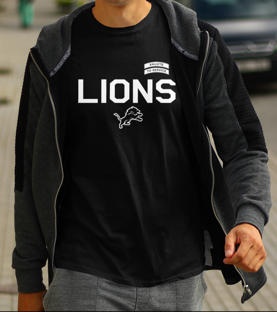 Detroit Lions Salute To Service Football Honor Courage Commitment T-Shirt