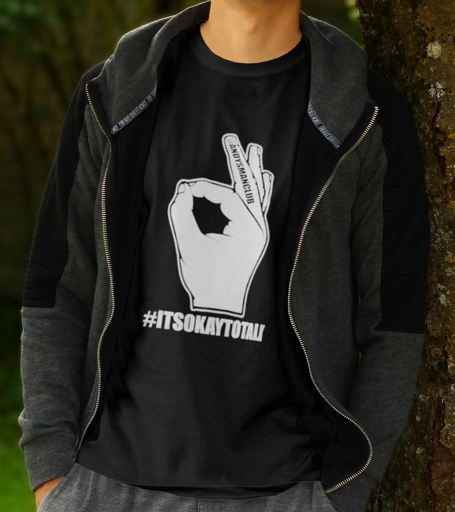 Andysmanclub Itsokaytotalk It's Okay To Talk Hand Gesture T-Shirt