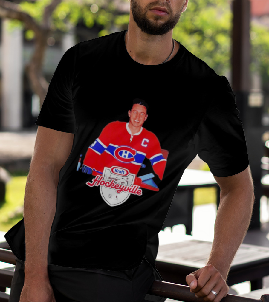 Jean Béliveau Montreal Canadiens Kraft Hockeyville Canadiens Logo Vintage Hockey T-Shirt
