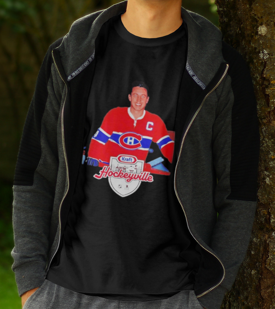 Jean Béliveau Montreal Canadiens Kraft Hockeyville Canadiens Logo Vintage Hockey T-Shirt