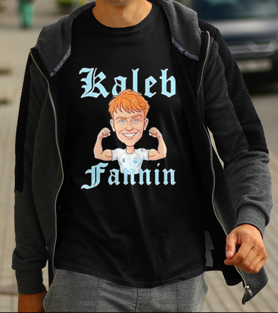 Kaleb Fannin Cartoon Character Flexing Muscles T-Shirt