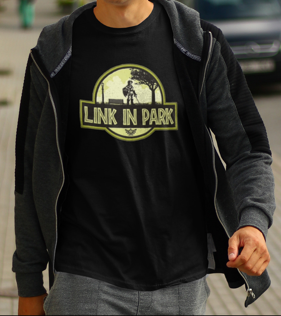 Link In Park Sword And Shield Hero Outdoors Scene T-Shirt