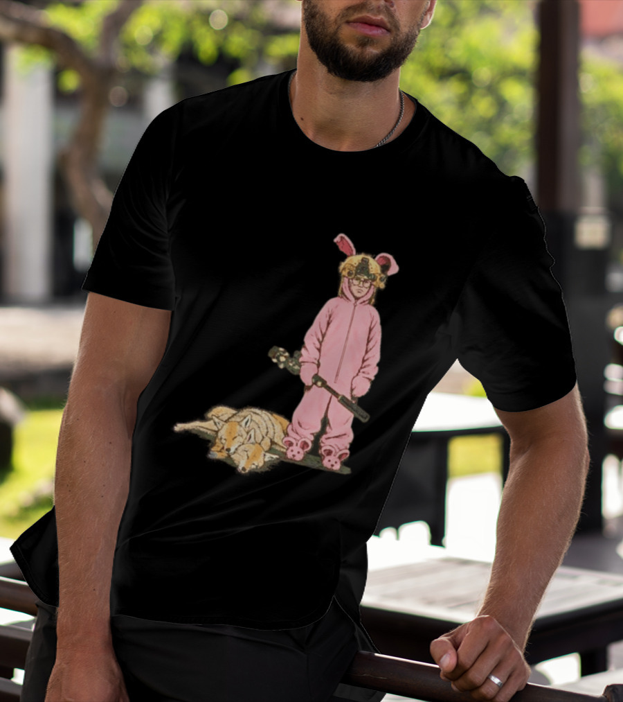Pink Nightmare Bunny Suit Coyote Hunting Sniper T-Shirt