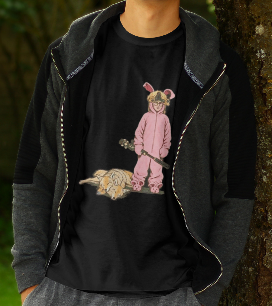 Pink Nightmare Bunny Suit Coyote Hunting Sniper T-Shirt