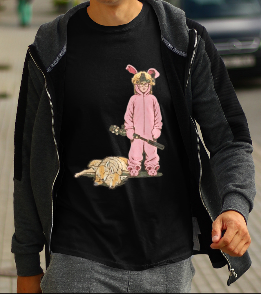 Pink Nightmare Bunny Suit Coyote Hunting Sniper T-Shirt