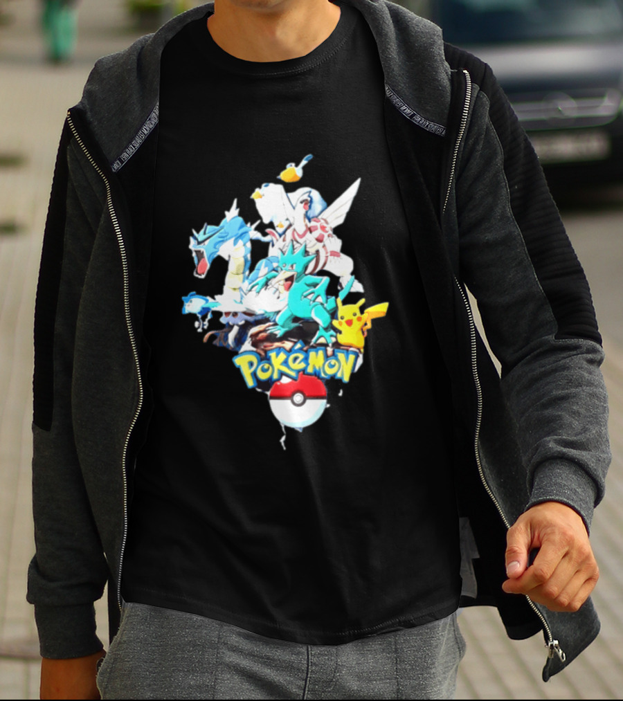 Pokemon Pikachu Gyarados Ralts Golduck Pelipper Dialga Poke Ball T-Shirt