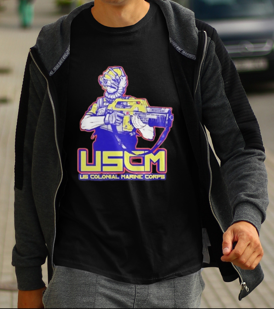 USCM US Colonial Marine Corps Alien Warrior T-Shirt
