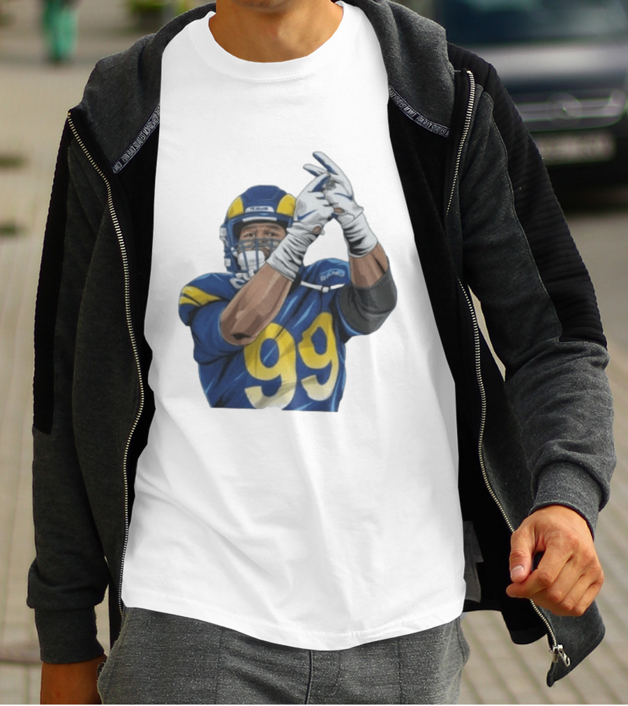 Aaron Donald No 99 Los Angeles Rams AD99 Blue And Yellow Football Gear T-Shirt