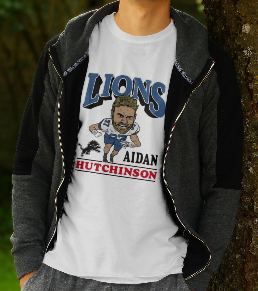 Lions Aidan Hutchinson Caricature 97 T-Shirt