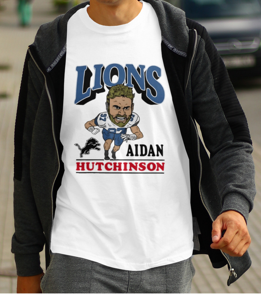 Lions Aidan Hutchinson Caricature 97 T-Shirt