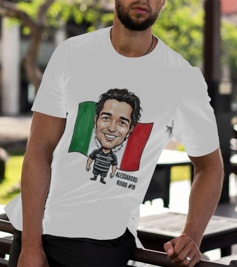 Alessandro Rubio No 19 Caricature Mexico Flag Football Jersey T-Shirt