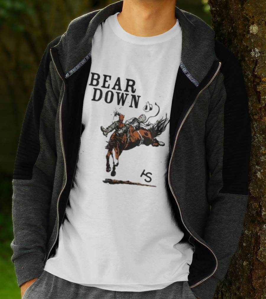 Bear Down Cowboy Rodeo Bucking Horse 15 T-Shirt