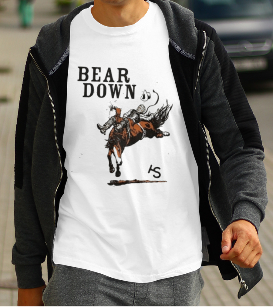 Bear Down Cowboy Rodeo Bucking Horse 15 T-Shirt