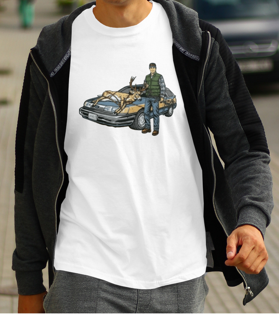 Clark Griswold Christmas Vacation With Deer On Car T-Shirt