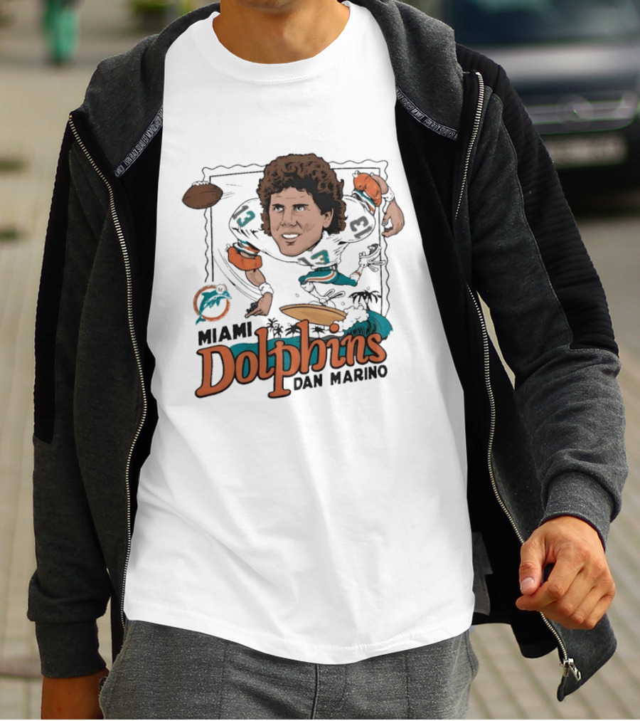 Dan Marino Miami Dolphins Caricature Homage Player Football T-Shirt