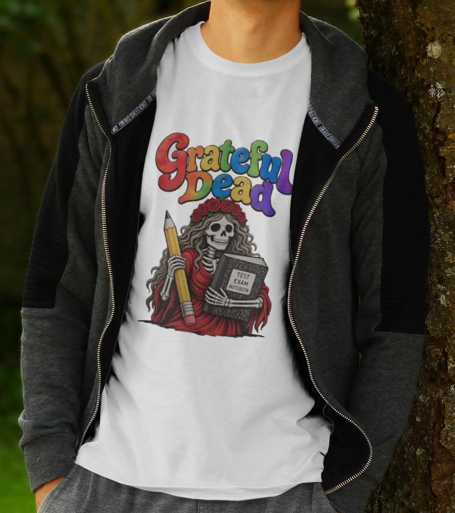 Grateful Dead Skeleton Test Exam Notebook With Pencil T-Shirt