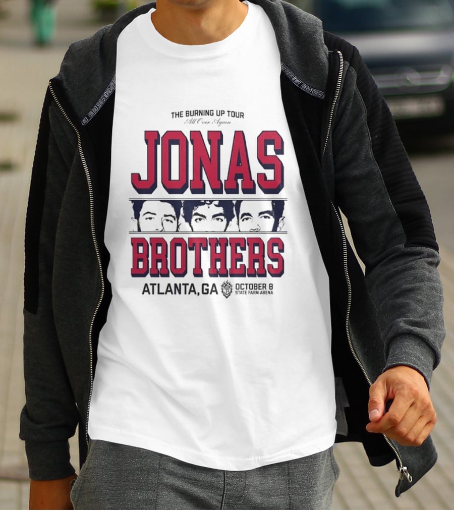 Jonas Brothers The Burning Up Tour All Over Again October 8 Atlanta State Farm Arena T-Shirt