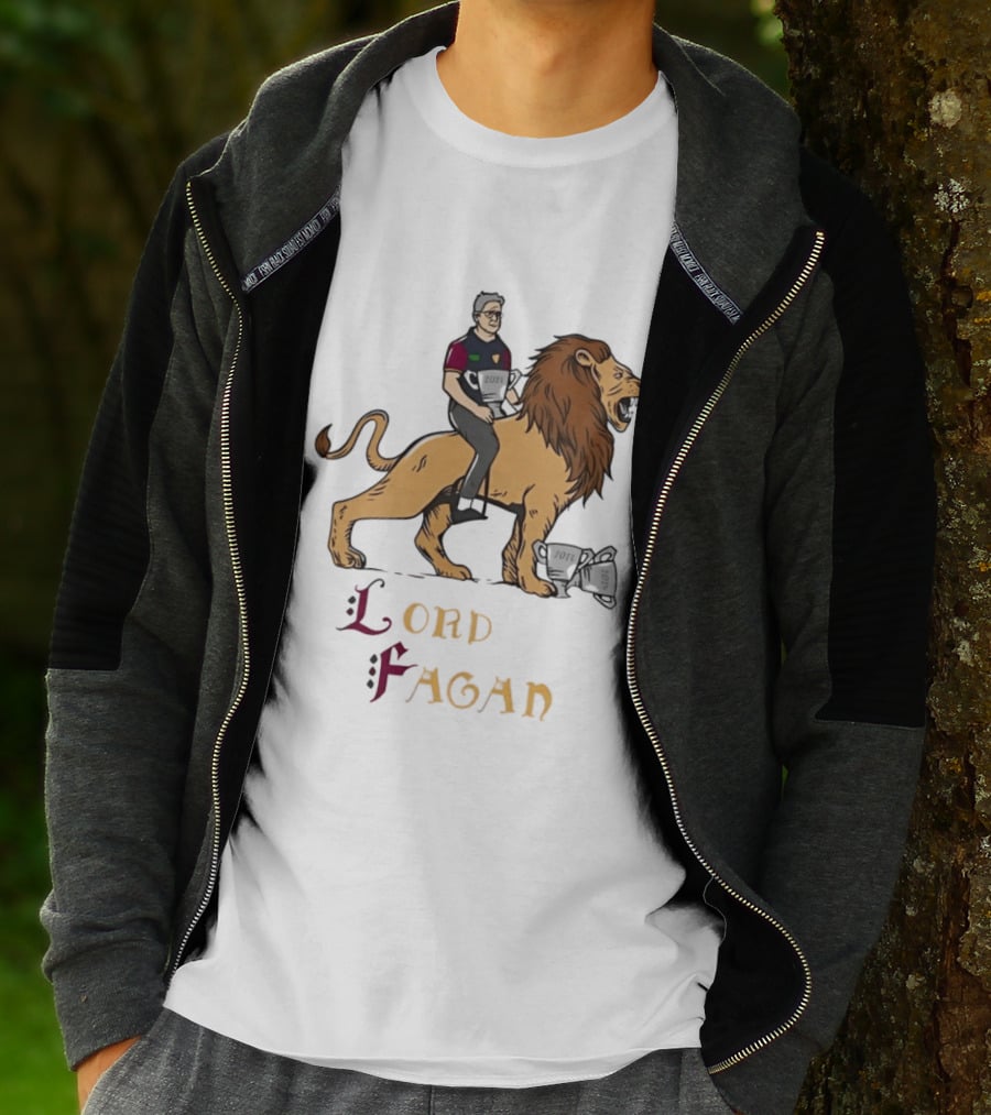 Lord Fagan Brisbane Lions 2024 Premiership Trophy Holder Riding Lion T-Shirt