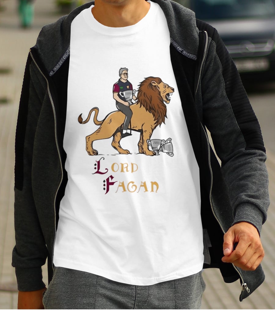 Lord Fagan Brisbane Lions 2024 Premiership Trophy Holder Riding Lion T-Shirt