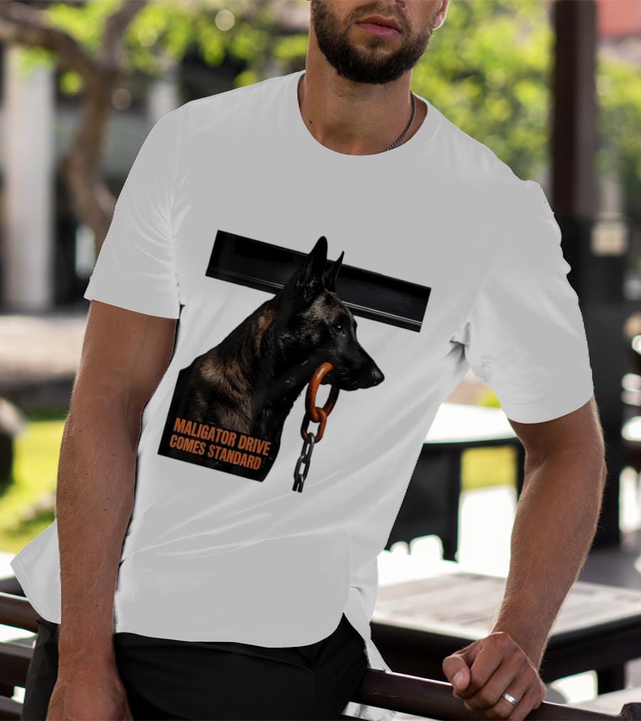 Maligator Drive Comes Standard Belgian Malinois Iron Bar Handler T-Shirt