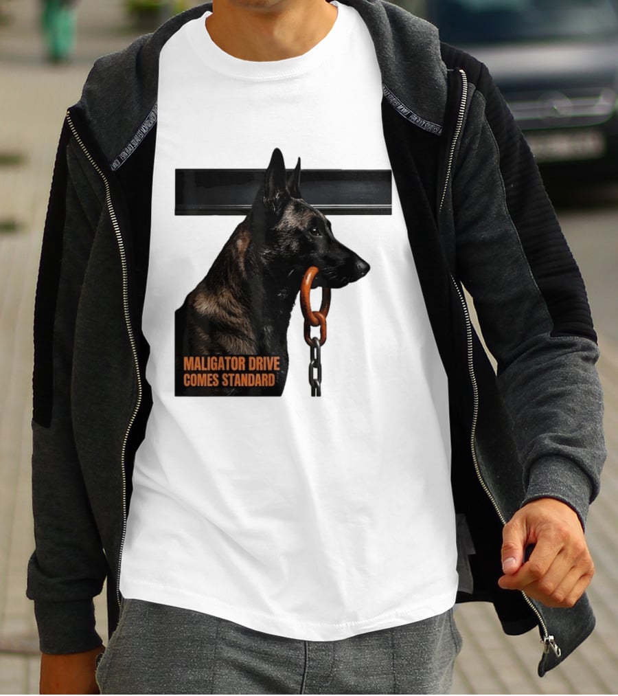 Maligator Drive Comes Standard Belgian Malinois Iron Bar Handler T-Shirt