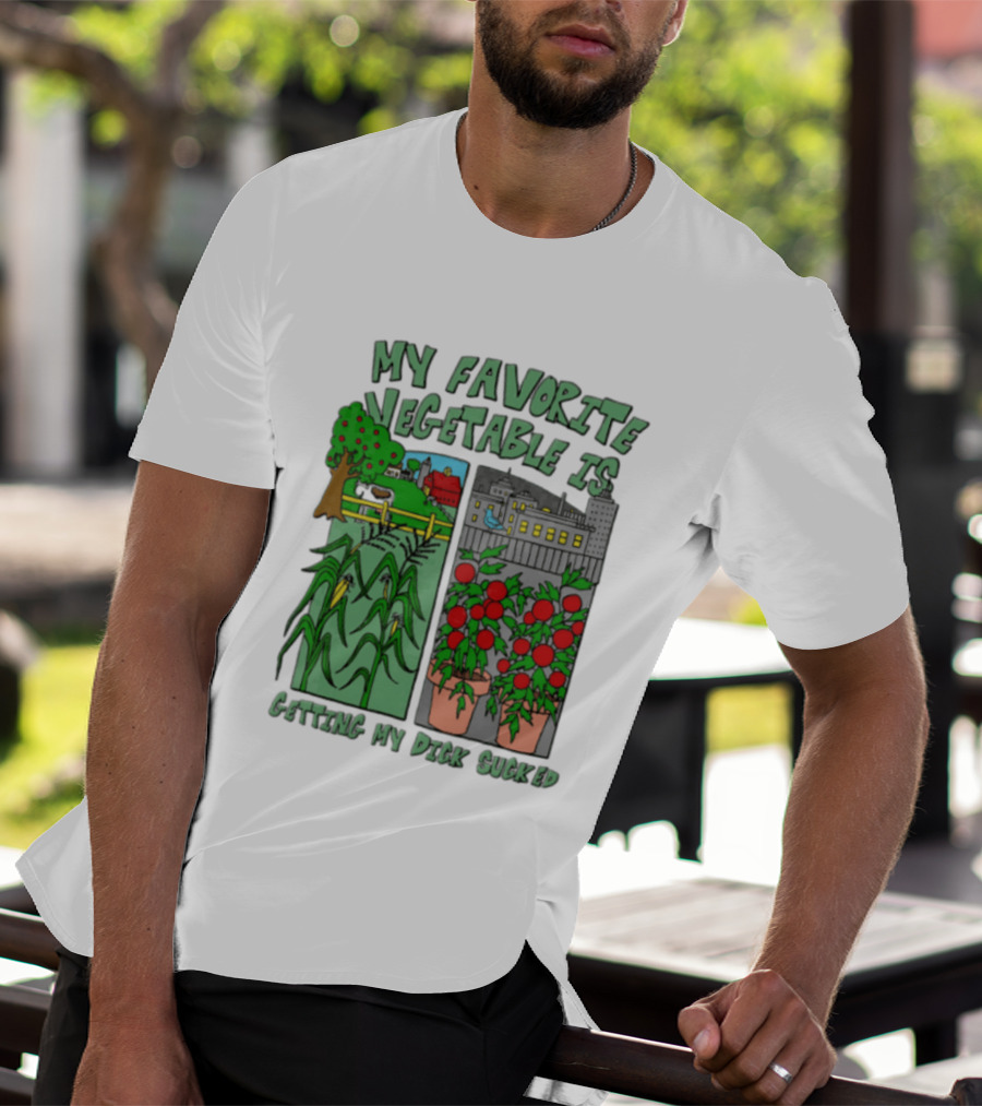 My Favorite Vegetable Is Getting My Dick Sucked Farm Scene City Rooftop Tomato Plants T-Shirt