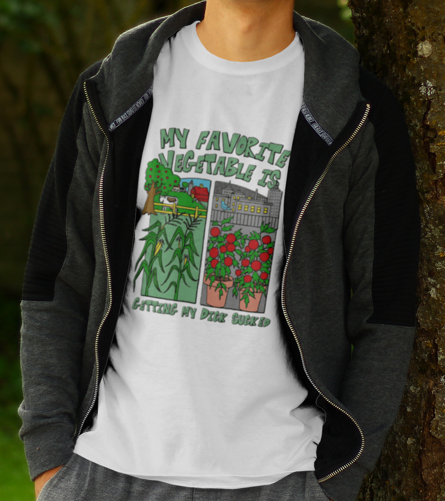 My Favorite Vegetable Is Getting My Dick Sucked Farm Scene City Rooftop Tomato Plants T-Shirt
