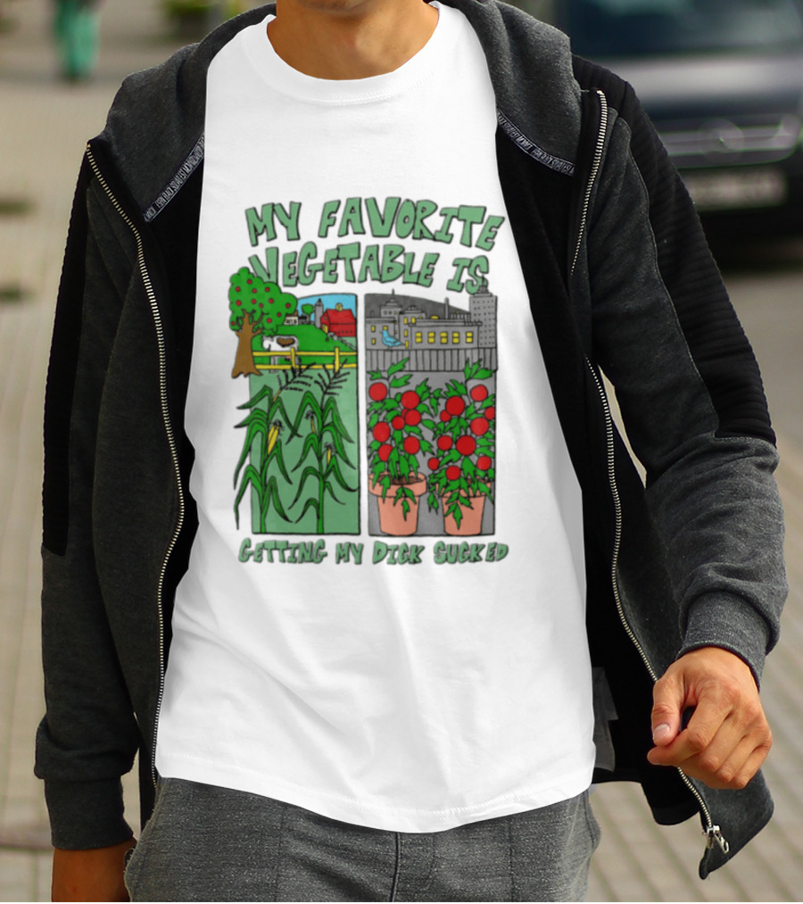 My Favorite Vegetable Is Getting My Dick Sucked Farm Scene City Rooftop Tomato Plants T-Shirt