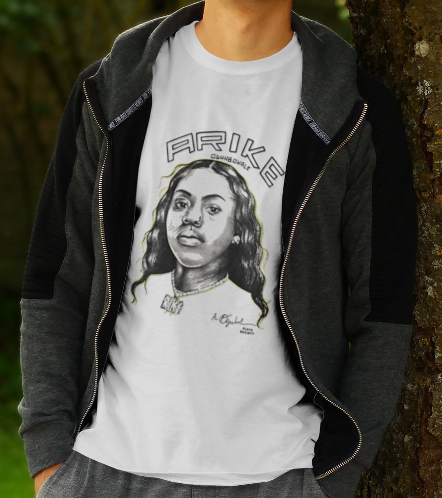 Playa Society Arike Ogunbowale Portrait With Necklace T-Shirt
