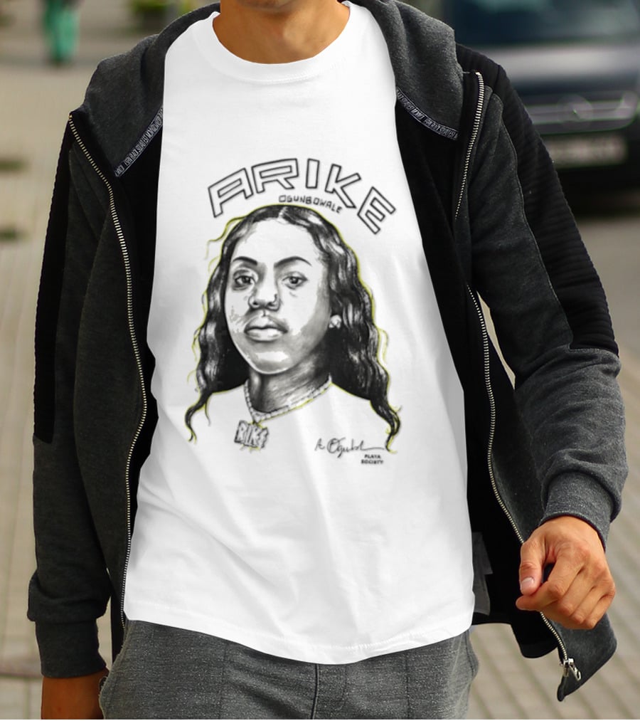 Playa Society Arike Ogunbowale Portrait With Necklace T-Shirt