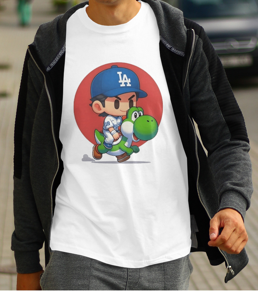 Los Angeles Dodgers Shohei Ohtani 18 Riding Yoshi T-Shirt