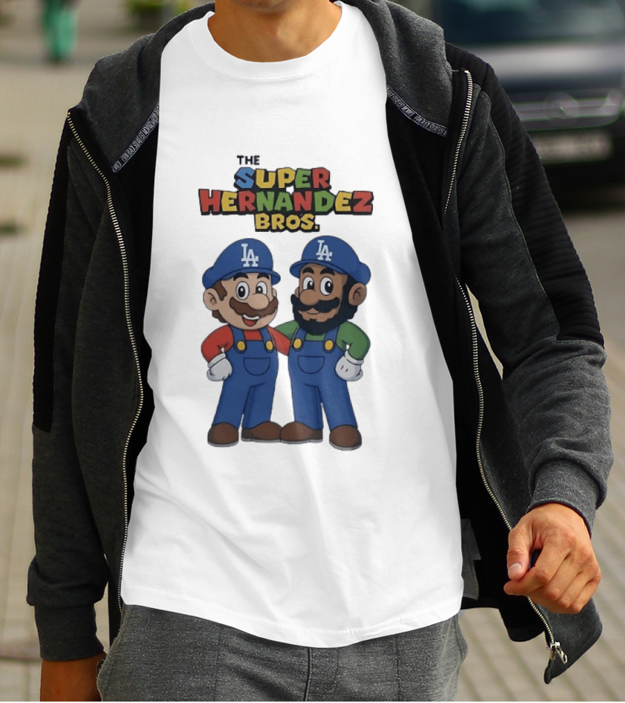 The Super Hernandez Bros Los Angeles Dodgers LA Cap Characters T-Shirt