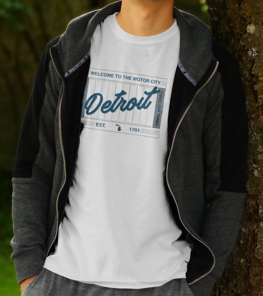 Welcome To The Motor City Detroit 313 Est 1701 Three One Three T-Shirt