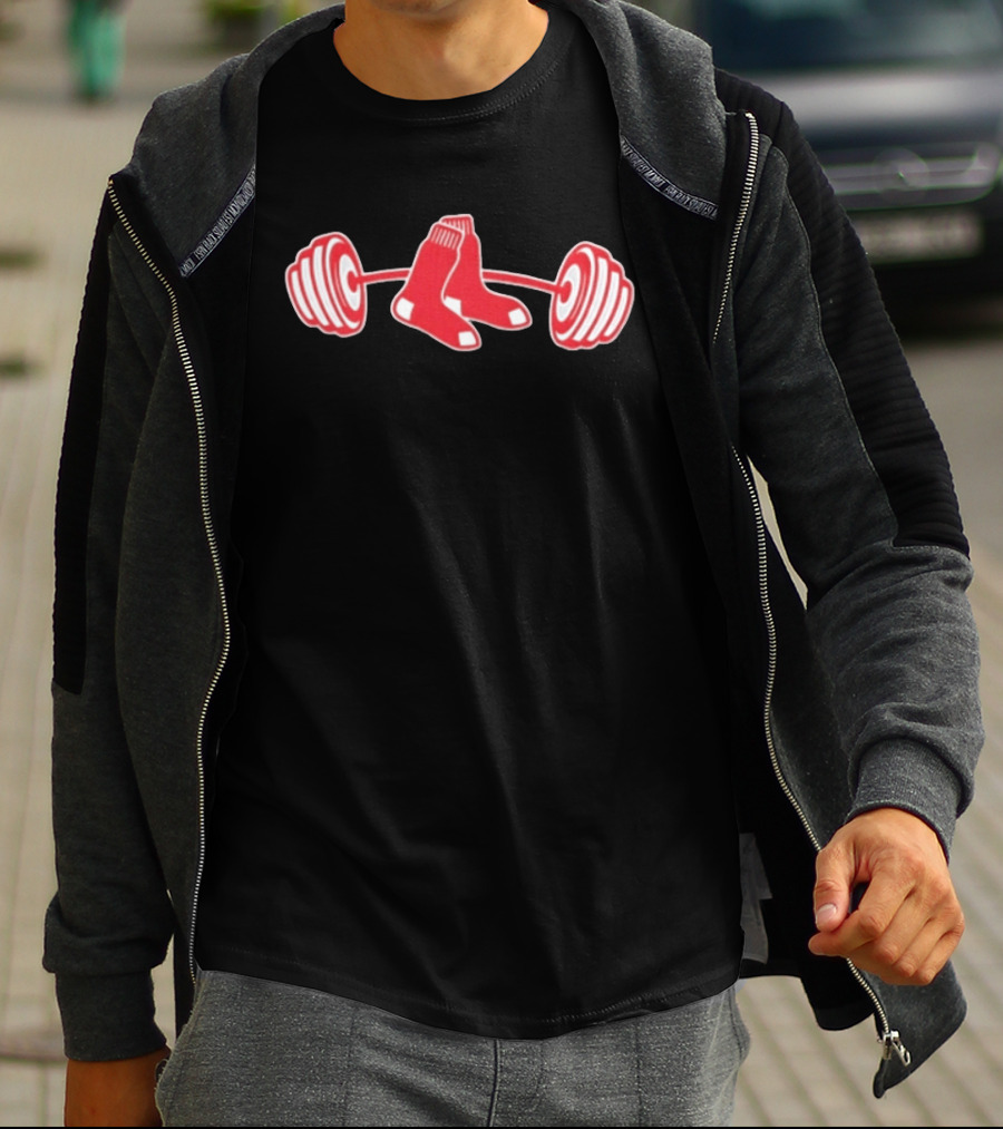 Aroldis Chapman Boston Red Sox Weightlifting Socks Barbell T-Shirt