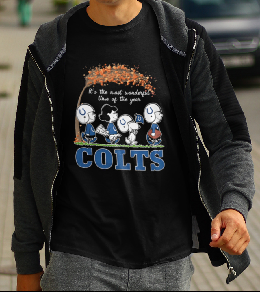 Charlie Brown Snoopy Colts Football It's The Most Wonderful Time Of The Year T-Shirt