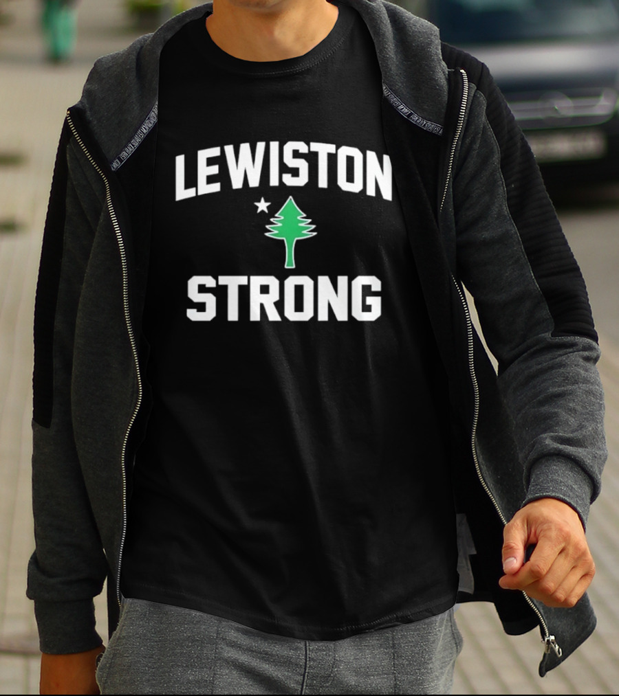 Lewiston Strong Maine Pine Tree Symbol Unity T-Shirt
