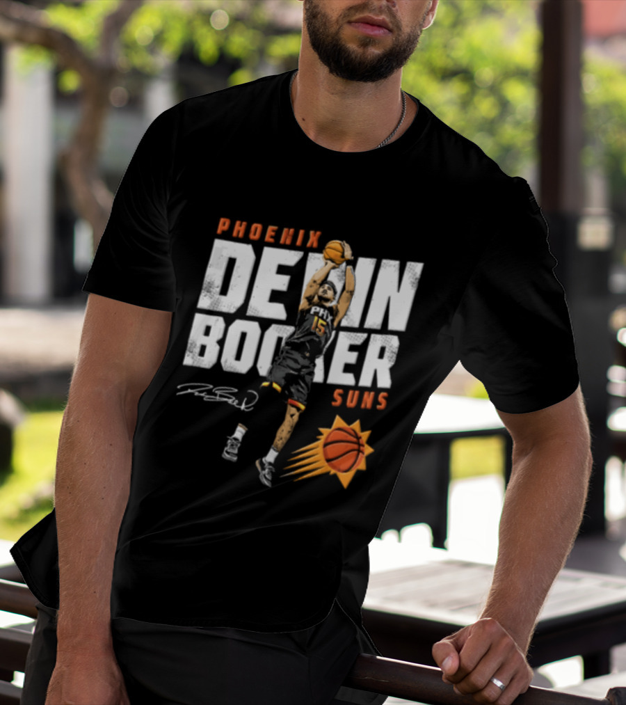 Phoenix Suns Devin Booker Jump Shot NBA Basketball T-Shirt