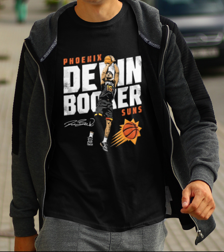 Phoenix Suns Devin Booker Jump Shot NBA Basketball T-Shirt