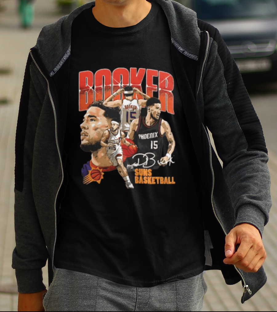 Devin Booker Phoenix Suns Basketball Player Action 15 Suns NBA Basketball T-Shirt