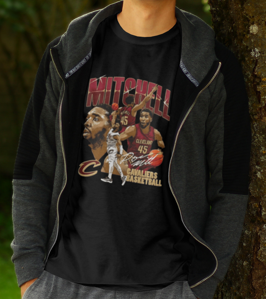 Donovan Mitchell Cleveland Cavaliers Basketball 45 Player Action Poses T-Shirt