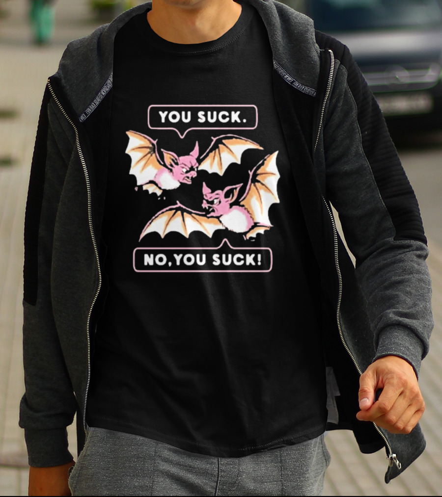 You Suck No You Suck Bats Sarcastic Halloween T-Shirt