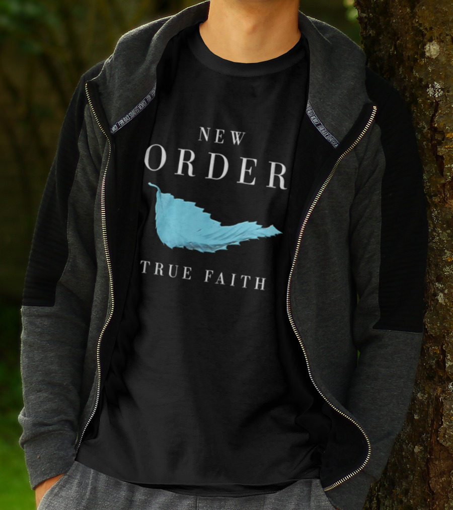 New Order True Faith Blue Leaf Black T-Shirt