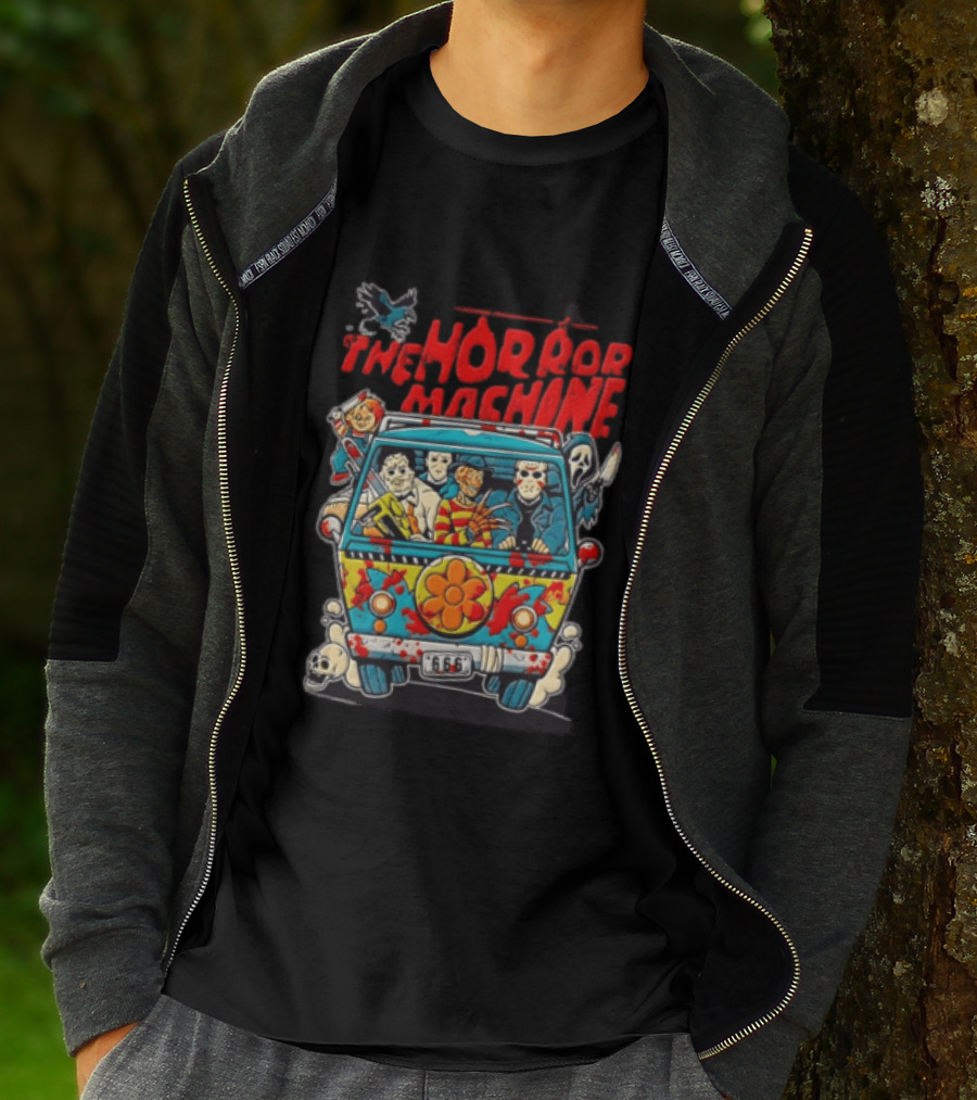 The Horror Machine Halloween Movie Icons Spooky Van Adventure T-Shirt