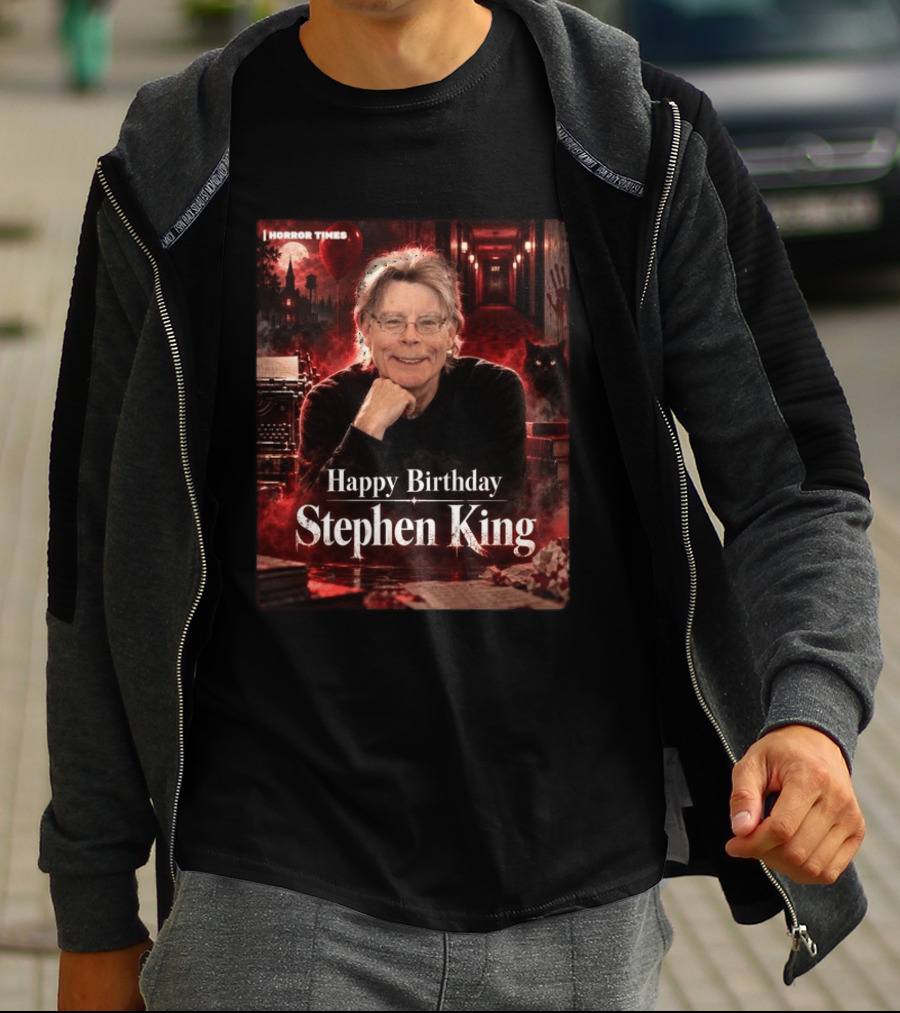 Happy Birthday Stephen King Horror Times 79th Birthday Celebration T-Shirt