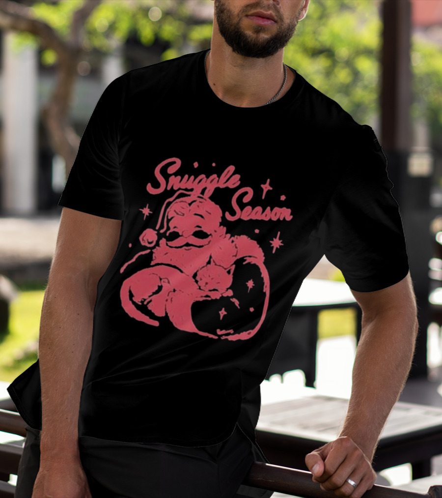 Snuggle Season Santa Claus Christmas Cat T-Shirt