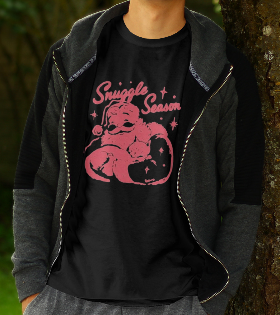Snuggle Season Santa Claus Christmas Cat T-Shirt