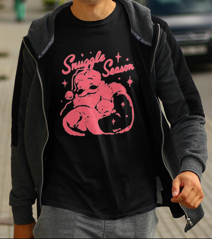 Snuggle Season Santa Claus Christmas Cat T-Shirt
