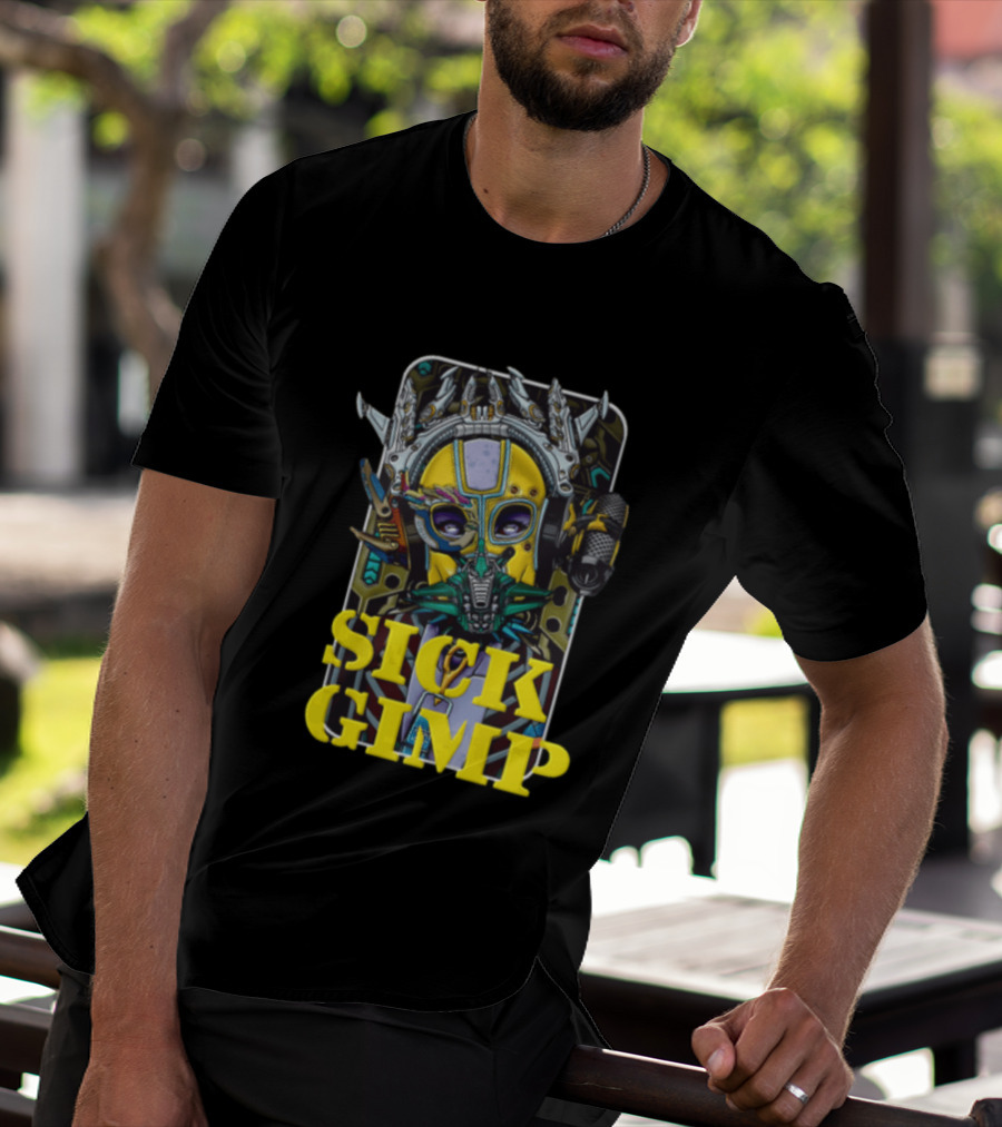 Sick Gimp Cybernetic Masked Figure Futuristic T-Shirt