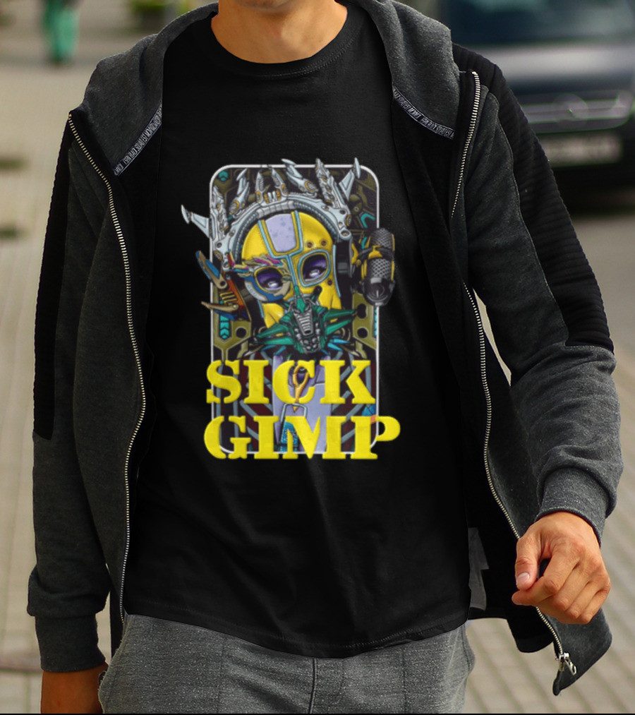 Sick Gimp Cybernetic Masked Figure Futuristic T-Shirt