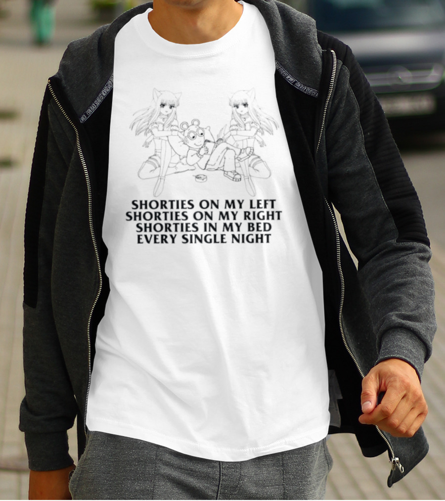Arthur Shorties On My Left Right And In My Bed Every Single Night Anime T-Shirt